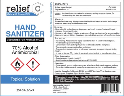Asdf (Relief C Hand Sanitizer Unscented For Professionals  Rapidgel   Label)